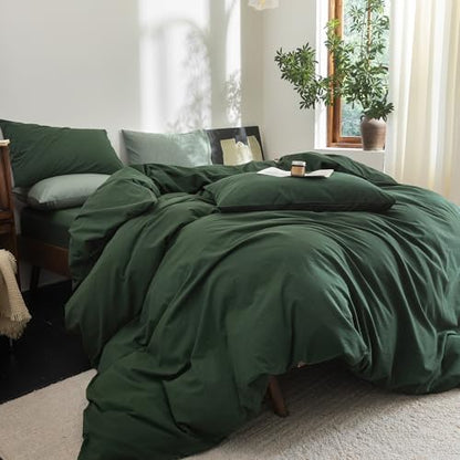 FOSSA Duvet Cover Set 100% Washed Cotton Linen Feel King
