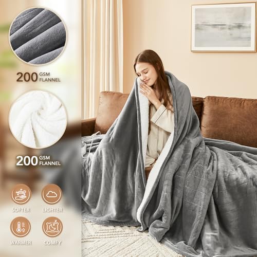 Homemate Heated Electric Blanket Twin 62"x84" Heating Throw Blanket