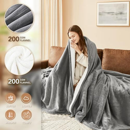 Homemate Heated Electric Blanket Twin 62"x84" Heating Throw Blanket