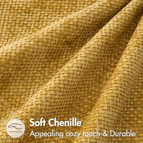 MIULEE Decorative Couch Throw Pillow Covers 16x16 in Mustard Yellow 2 Pack
