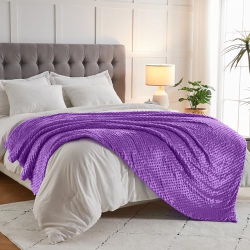 yescool Weighted Blanket (7 lbs, 41" x 60", Violet) Heavy Blanket for Sleeping Perfect for 60-90 lbs, Breathable Blanket with Premium Glass Bead, Machine Washable