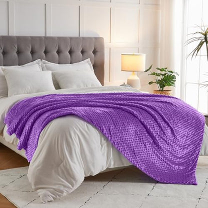 yescool Weighted Blanket (7 lbs, 41" x 60", Violet) Heavy Blanket for Sleeping Perfect for 60-90 lbs, Breathable Blanket with Premium Glass Bead, Machine Washable