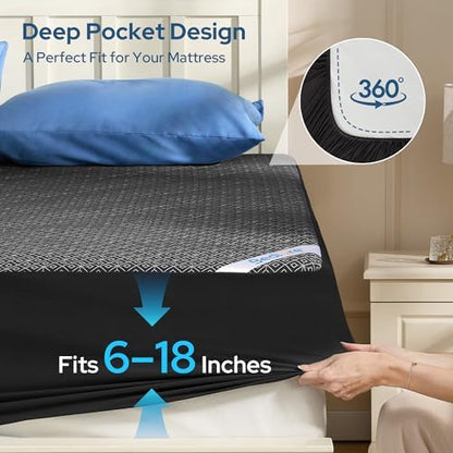 BEDLORE King Mattress Protector, Waterproof Noiseless Mattress Cover