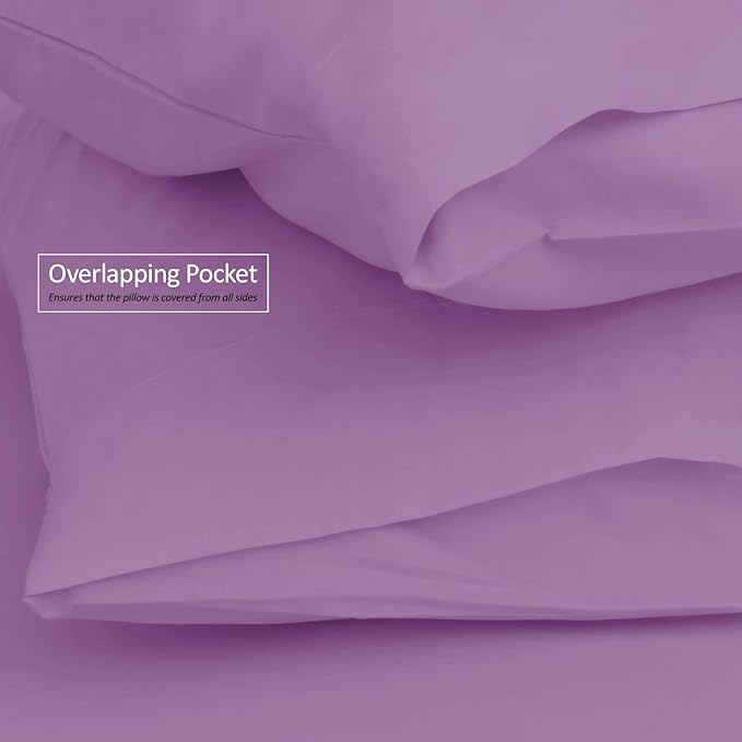 Hearth & Harbor Extra Deep Pocket King Size Sheets Set - Fits Mattress 18-24 Inches Deep - 6 Piece Lavender Dream Sheets