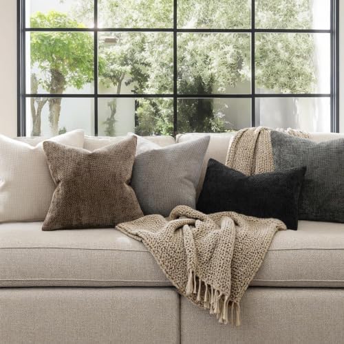 MIULEE Decorative Brown Euro Sham Pillow Covers 26x26 Inch 2 Pack