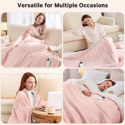 Heated Electric Blanket Full, Heating Blanket,72" x 84", Light Pink