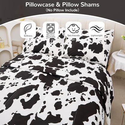 Viviland Kids Full Bedding Sets, Boys Comforter, Cow Print