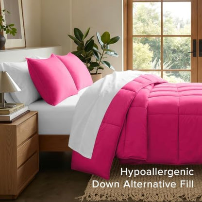 Bare Home Full Comforter Set - 1800 Ultra Soft (Full, Pink)