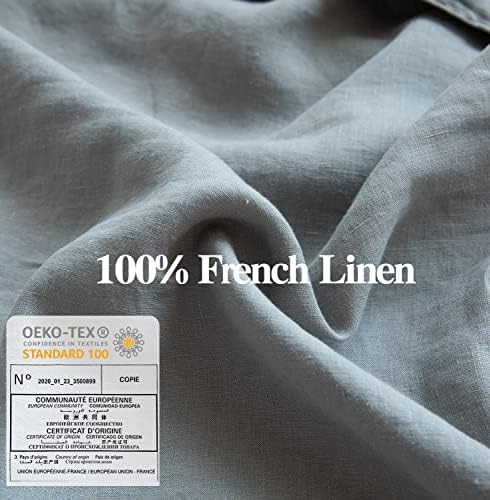 Simple&Opulence 100% Washed Linen Euro Shams 26'' x 26'' Pack of 2, Basic Style Solid Color Natural Flax Farmhouse Decorative Square Throw Pillow Covers for Bed Couch Sofa - Ultimate Grey
