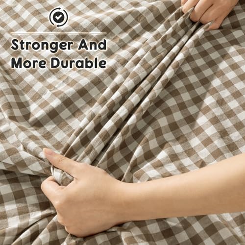 SONORO KATE 100% French Linen King Size Sheets Set,Natural Flax Bedding