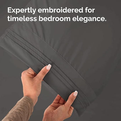 Standard Pillow Cases Set of 2 - Ultra-Soft Hotel Quality Pillowcase Covers - Comfy & Wrinkle Free - Stain and Fade Resistant - Machine Washable Pillow Protectors - 2 Piece Set - Standard Charcoal
