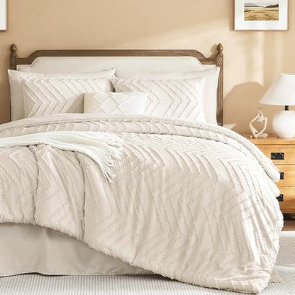 Litanika Beige Twin/Twin XL Comforter Set - 5 Pieces Boho Bed in a Bag