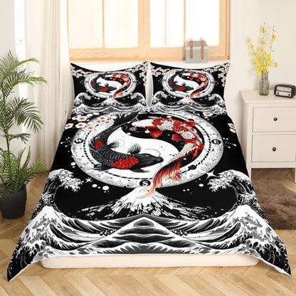 Feelyou Japanese Koi Fish Duvet Cover Full Size
