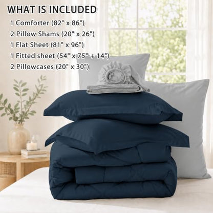 Anluoer Full Size Comforter Sets, 7 Piece Bed in a Bag Full Bedding Sets