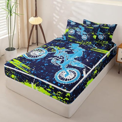 Feelyou Race Car Speed Racing Comforter Set Twin Size Kids Boys Girls