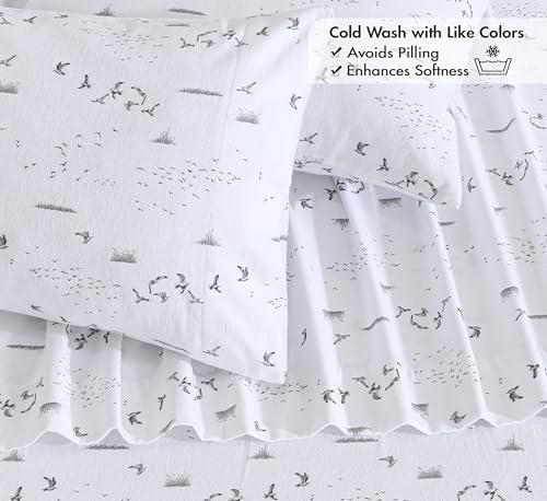 RUVANTI Flannel Sheets Twin Size, Sky Ballet