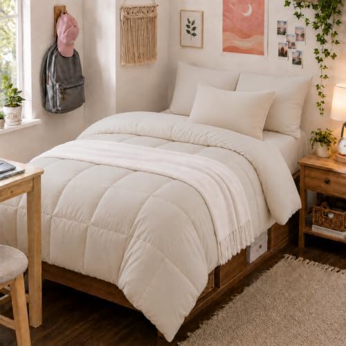 Anluoer Twin Comforter Set, 5 Piece Bed in a Bag Twin Bedding Sets