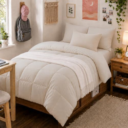 Anluoer Twin Comforter Set, 5 Piece Bed in a Bag Twin Bedding Sets