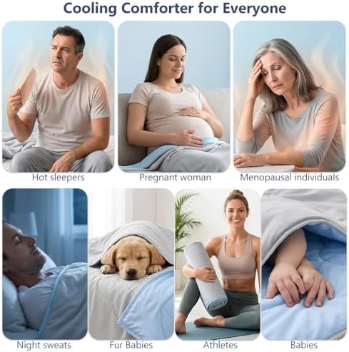 WDCOZY Cooling Comforter Queen Size, QMAX>0.4 Soft Blanket for Hot Sleepers