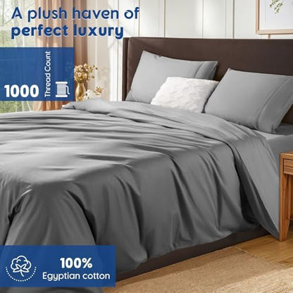 SONORO KATE 1000 Series 100% Egyptian Cotton Queen Duvet Cover Set,3PC