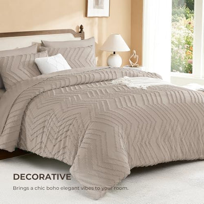 Litanika Oversized King Comforter with Sheets, 7 Pieces Boho Bed Set