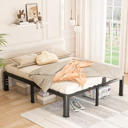 Bilily 14 inch King Bed Frame Metal Platform with Round Corner Legs,3500 LBS Heavy Duty Steel Slats Support,Headboard Compatible,No Box Spring Needed,Easy Assembly,Mattress Retainer,Underbed Storage
