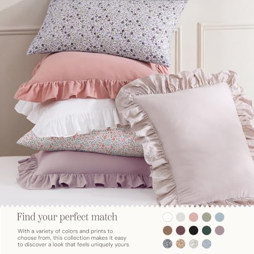 BLOOMHAVEN Queen Comforter Set-7 Pieces Ruffle Bedding with Floral Sheet