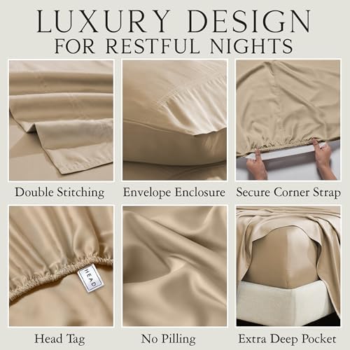 KARISSA MAE Luxury Bamboo Viscose King Size Sheet Set