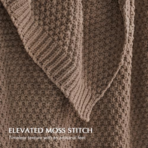 EVERGRACEHOME Chunky Chenille Knit Throw Blanket, 60 x 80, Rosewood