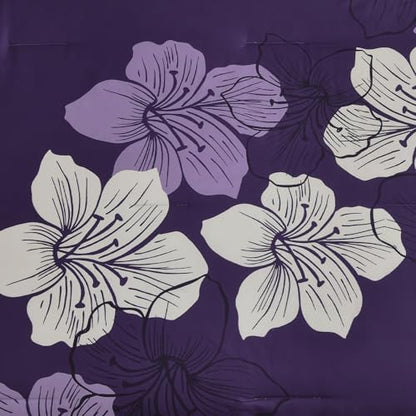 Luxudecor Dark Purple Comforter Set King Size, 7 Pieces Floral Bed in a Bag