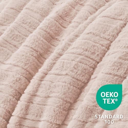 BEDELITE Faux Fur Queen Comforter Set, Fluffy Bed Set, Pink