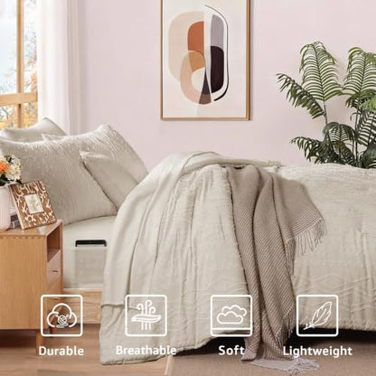 King Size Comforter Set- 7 Pieces Tufted Bed in a Bag King Bedding Sets