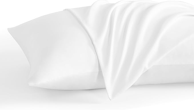 NTBAY Queen Pillow Cases Set of 2, 2 Pack Brushed Microfiber Pillow Cases, Soft, Wrinkle, Fade, Stain Resistant Pillow Cases with Envelope Closure, 20x30 Inches, White