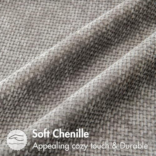 MIULEE Decorative Light Gray Euro Sham Pillow Covers 24x24 Inch 2 Pack