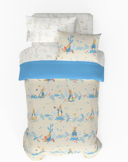 Franco Peter Rabbit Easter Kids Bedding Super Soft & Cozy Reversible Microfiber Comforter and Sheet Set with Sham, 5 Piece Twin Size, (Officially Licensed Product)