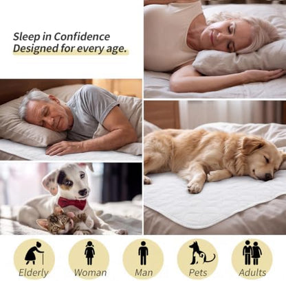 CoolShields Reusable Waterproof Bed Pads Washable Underpads 34 x 52(3 Pack)