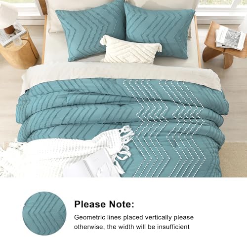 Litanika Super King Comforter Set, 3 Pcs Boho Tufted Bedding Set