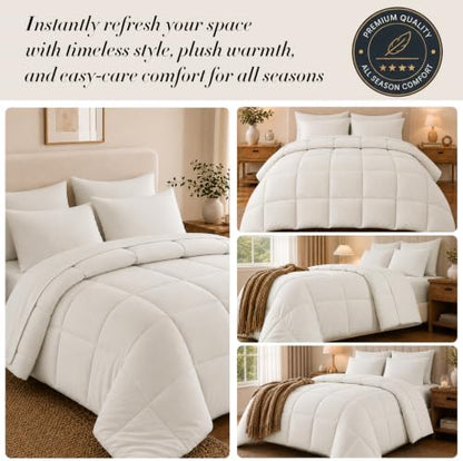 Anluoer Queen Comforter Set 7 Piece, Soft Bed in a Bag Queen Bedding Sets