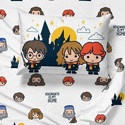 Jay Franco Harry Potter is My Home 4 Piece Twin Bed Set -Bedding Features Harry, Ron, Hermoine, Hagrid, and Dumbledore