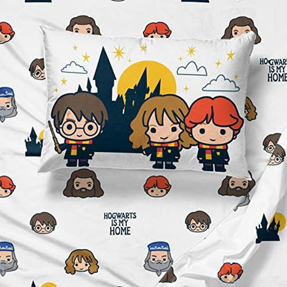 Jay Franco Harry Potter is My Home 4 Piece Twin Bed Set -Bedding Features Harry, Ron, Hermoine, Hagrid, and Dumbledore