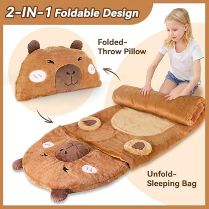 iPlay, iLearn Kid Capybara Sleeping Bag, Toddler Boys Girls Daycare Nap Mat