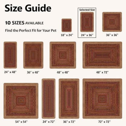 Washable Pee Pads for Cats & Dogs, 24"x36" 2pc, as Litter Box Mats