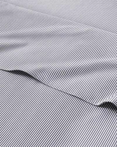 Twin 3 Piece Striped Sheet Set - Soft, Breathable & Cooling - Navy Ombre