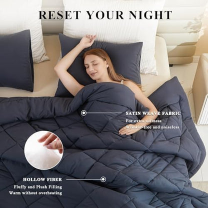 Oversized King Comforter 120x120, Extra Large King Size Comforter Oversized, All Season Soft Lightweight Quilt Down Alternative Duvet Insert with 8 Corner Tabs(120x120, Grey)