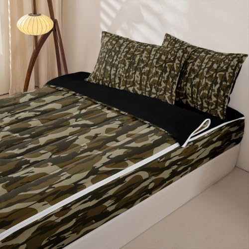 Feelyou Camouflage Military Army Comforter Set Full Size Kids Boys Girls