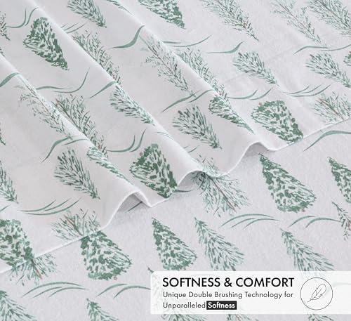 RUVANTI Flannel Sheets Set Full Size, Alpine Serenity