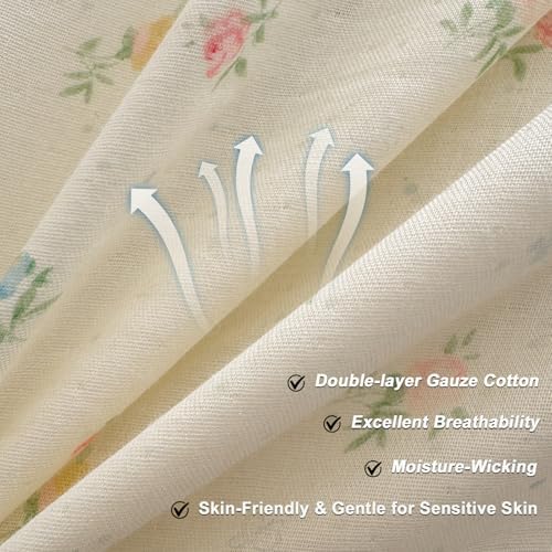 VM VOUGEMARKET Flower Ruffled Duvet Cover Set Twin 68"x86"