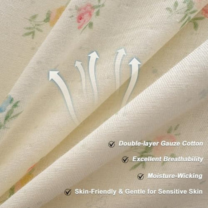 VM VOUGEMARKET Flower Ruffled Duvet Cover Set Twin 68"x86"