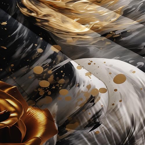 White Horse Style Comforter Set Queen Size，Gold Rose Floral Bedding Sets Queen，Butterfly Quilt Pattern，Western Bedroom Decor