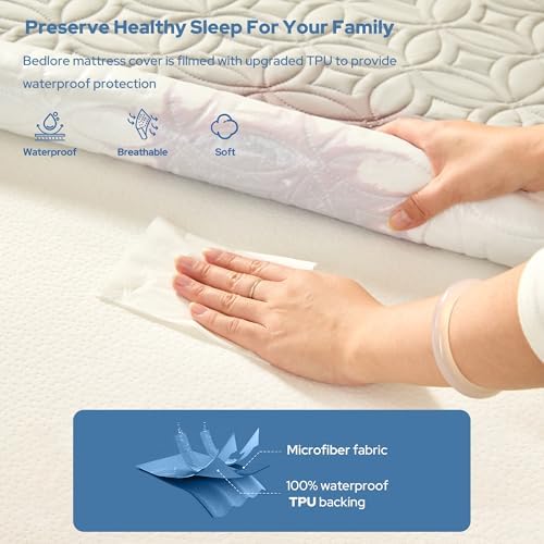 2 Pack Waterproof Mattress Protector Twin Size, Deep Pocket Fit, Washable